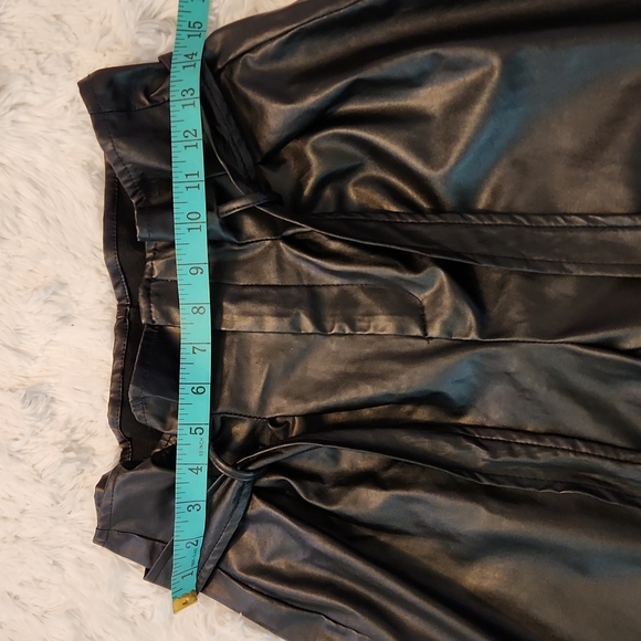 Lulus Real Time Black Vegan Leather Paperbag Waist Trouser Pants - Picture 12 of 13